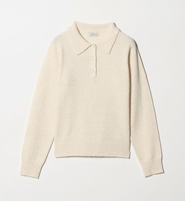 UNITED ARROWS green label relaxing「襟付き フェイクパール プルオーバー ニット ウォッシャブル」|ニット・セーター|