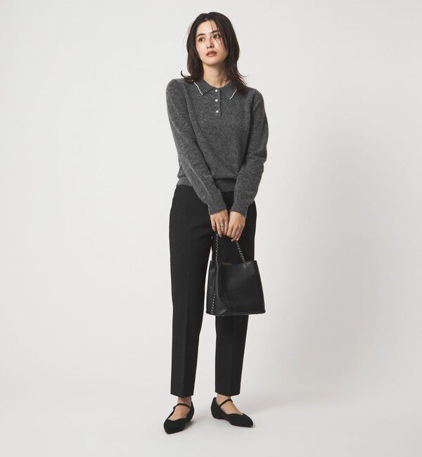 UNITED ARROWS green label relaxing「襟付き フェイクパール プルオーバー ニット ウォッシャブル」|ニット・セーター|