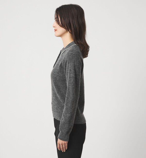 UNITED ARROWS green label relaxing「襟付き フェイクパール プルオーバー ニット ウォッシャブル」|ニット・セーター|