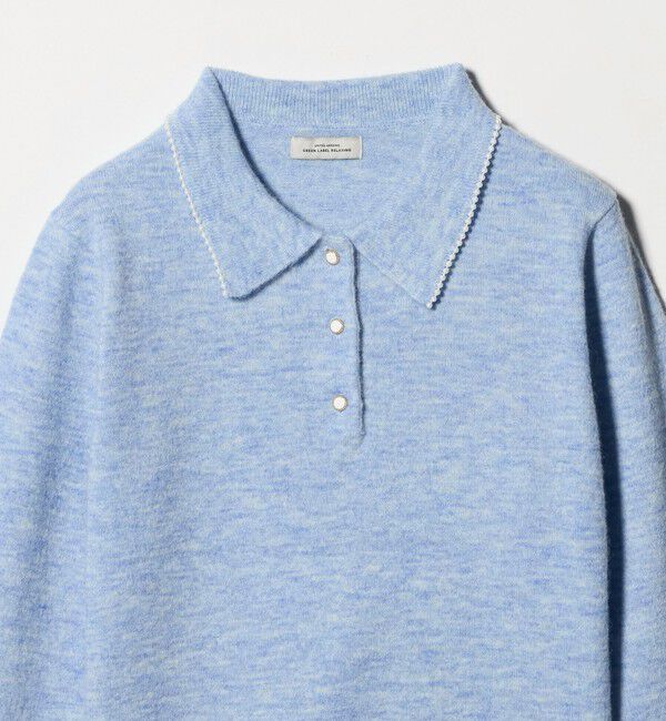 UNITED ARROWS green label relaxing「襟付き フェイクパール プルオーバー ニット ウォッシャブル」|ニット・セーター|