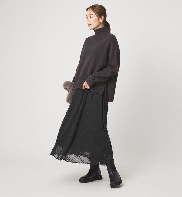 UNITED ARROWS green label relaxing「プチ リボンモチーフ ジャガード スカート」|フレア|