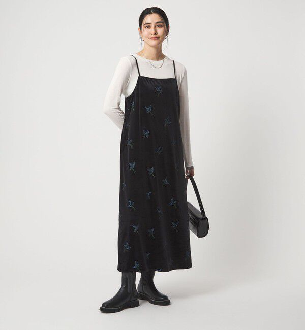 UNITED ARROWS green label relaxing「ベロア シシュウ キャミソール ワンピース」|ワンピース|