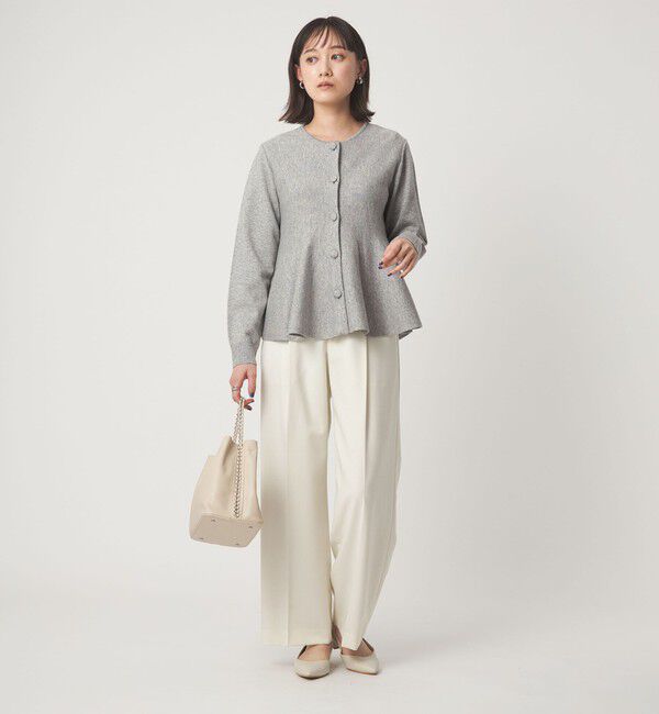 UNITED ARROWS green label relaxing「ペプラム クルミボタン ニット カーディガン」|カーディガン|