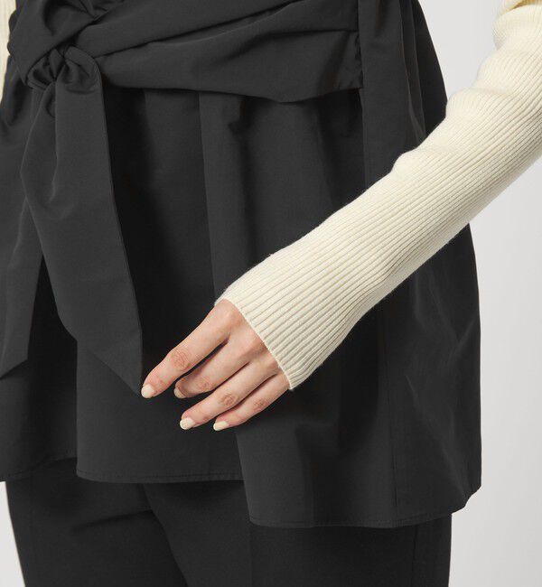 UNITED ARROWS green label relaxing「タフタ ドッキング リボン プルオーバー ニット ウォッシャブル」|ニット・セーター|