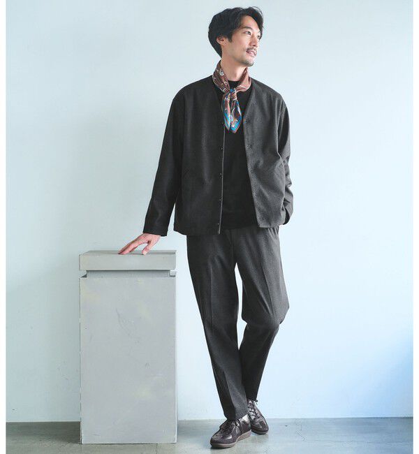 UNITED ARROWS green label relaxing「WONDER CLOTH ノーカラー カーディガン -ストレッチ-」|カーディガン|