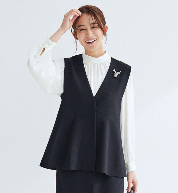 UNITED ARROWS green label relaxing「［size SHORTあり］fleurie(フルリー) ペプラム ジレ」|ベスト・ジレ|