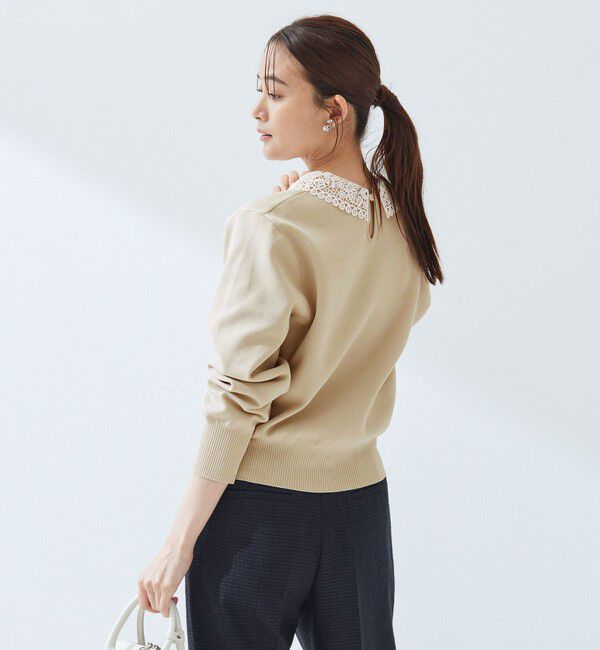 UNITED ARROWS green label relaxing「【WEB限定】エリレース 2WAY ニット プルオーバー ウォッシャブル」|ニット・セーター|