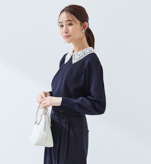 UNITED ARROWS green label relaxing「【WEB限定】エリレース 2WAY ニット プルオーバー ウォッシャブル」|ニット・セーター|