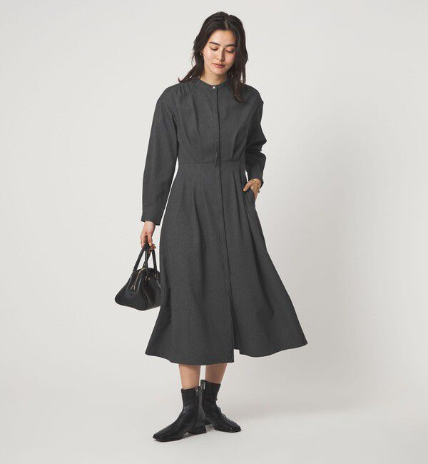 UNITED ARROWS green label relaxing「ウールライク バンドカラータック ワンピース」|ワンピース|