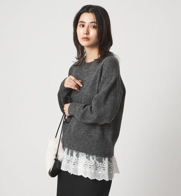 UNITED ARROWS green label relaxing「ニット &times; レース キャミソール プルオーバー セット」|ニット・セーター|