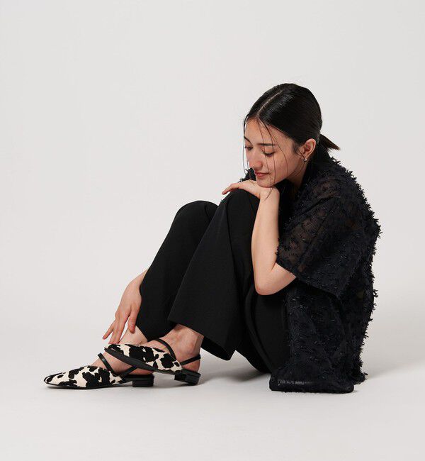 BEAUTY&YOUTH UNITED ARROWS「ヘアー&times;レザー コンビ フラットシューズ」|サンダル|