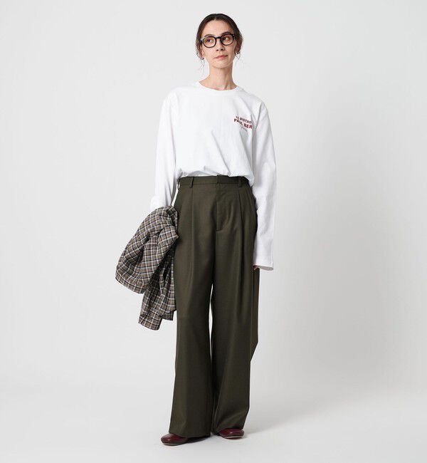 BEAUTY&YOUTH UNITED ARROWS「バックラップ タックワイドパンツ -ウォッシャブル-」|スラックス|