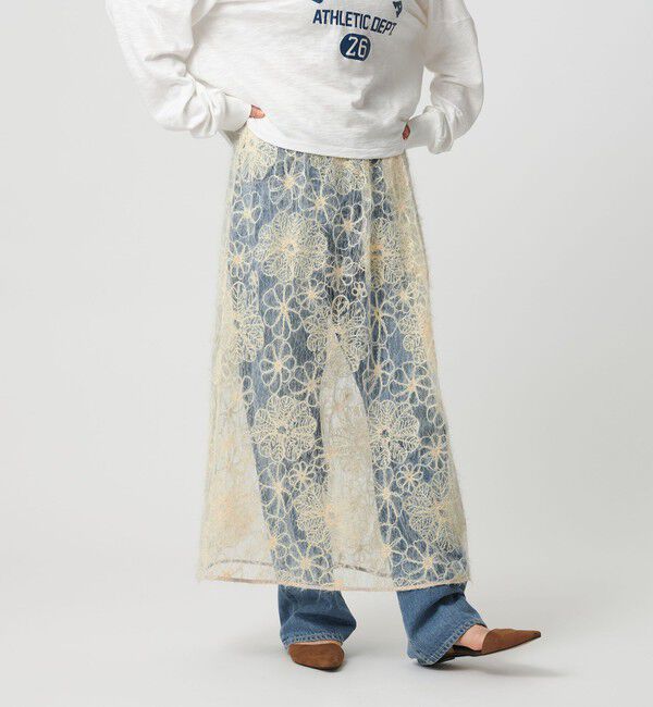 BEAUTY&YOUTH UNITED ARROWS「【WEB限定】エンブロイダリー チュールギャザースカート」|スカート|