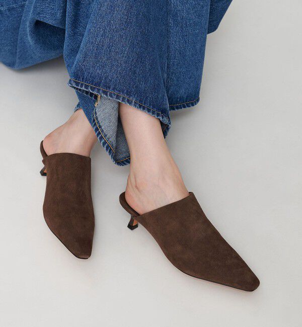 BEAUTY&YOUTH UNITED ARROWS「レザーライク ポインテッド ミュール」|サンダル|MD.BROWN