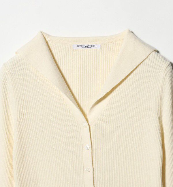 BEAUTY&YOUTH UNITED ARROWS「コットンカシミヤ リブセーラーカラー カーディガン ウォッシャブル」|カーディガン|