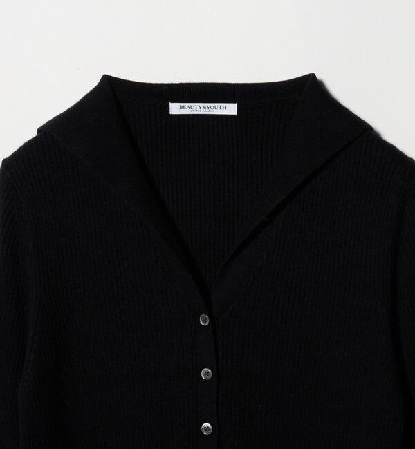BEAUTY&YOUTH UNITED ARROWS「コットンカシミヤ リブセーラーカラー カーディガン ウォッシャブル」|カーディガン|
