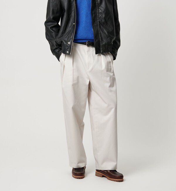 BEAUTY&YOUTH UNITED ARROWS「ダルカラー ワイド チノパンツ」|チノ|OFF WHITE