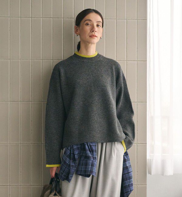 BEAUTY&YOUTH UNITED ARROWS「ネップカラーライン クルーネック ニットプルオーバー」|ニット・セーター|