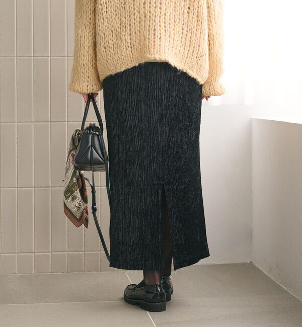 BEAUTY&YOUTH UNITED ARROWS「ベロアプリーツ タイトスカート ウォッシャブル」|タイト|