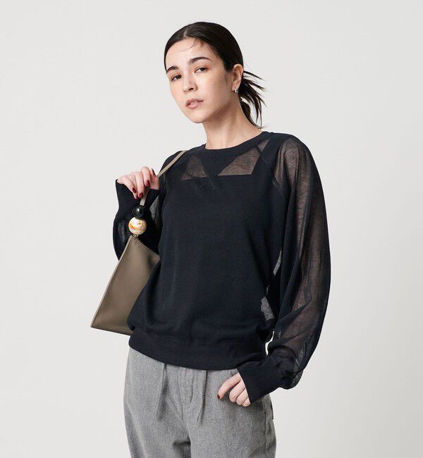 BEAUTY&YOUTH UNITED ARROWS「【WEB限定】シアーニットプルオーバー ウォッシャブル」|ニット・セーター|NAVY