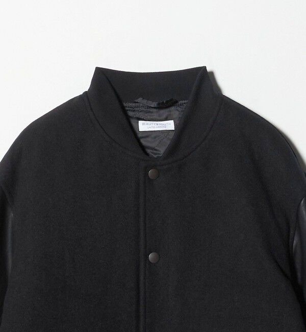 BEAUTY&YOUTH UNITED ARROWS「【WEB限定 WARDROBE SMART】ブラックメルトン レザーライク スタジャン」|ブルゾン・スタジャン|