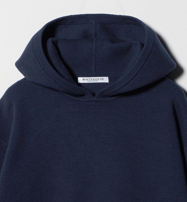 BEAUTY&YOUTH UNITED ARROWS「コットンウールブレンド ソリッド＆ボーダーニットフーディ ウォッシャブル」|ニット・セーター|