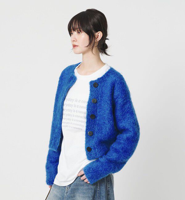 BEAUTY&YOUTH UNITED ARROWS「ウールブレンド ブークレ クルーネックカーディガン」|カーディガン|