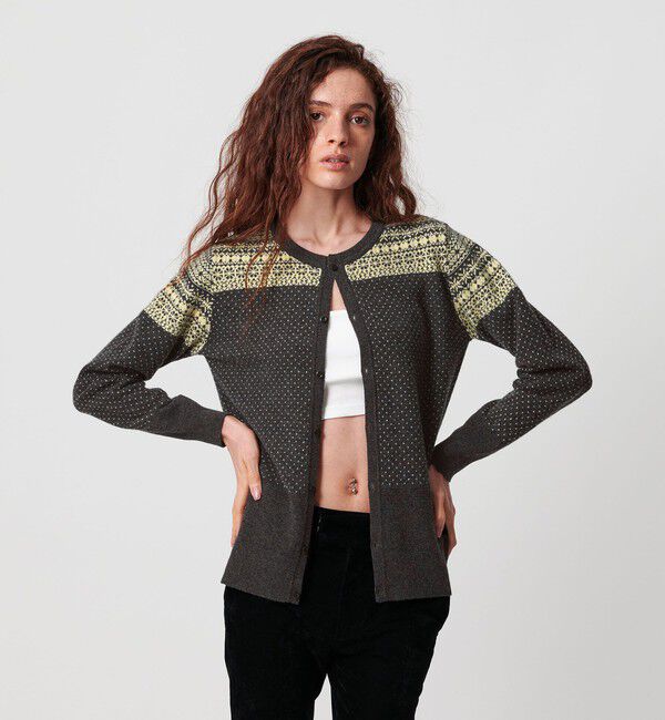 ATTISESSION「＜ATTISESSION＞フェアアイル ジャガード カーディガン」|カーディガン|