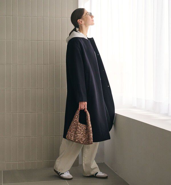 BEAUTY&YOUTH UNITED ARROWS「毛ナイロン ノーカラーコート」|ノーカラーコート|