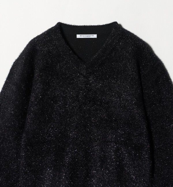 BEAUTY&YOUTH UNITED ARROWS「ラメフェザー Vネックニットプルオーバー」|ニット・セーター|