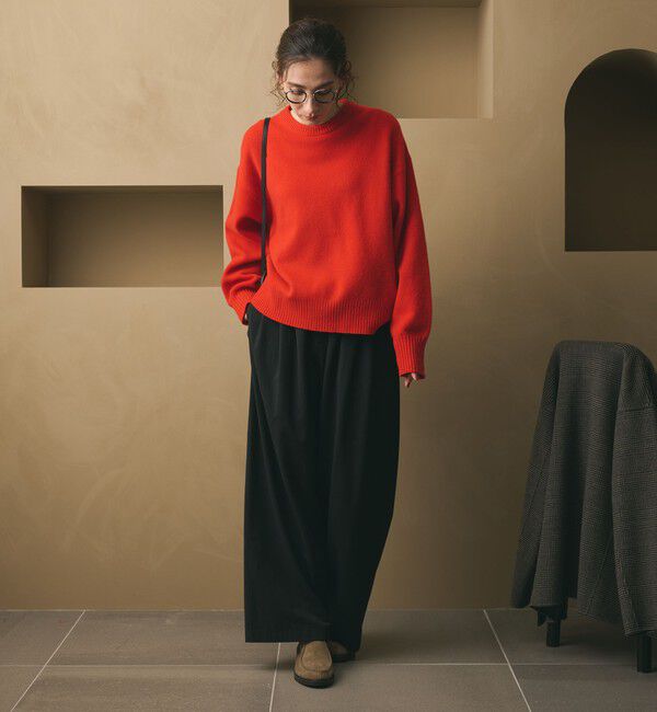 BEAUTY&YOUTH UNITED ARROWS「毛ポリエステルレーヨンブレンド ワイドタックパンツ」|スラックス|