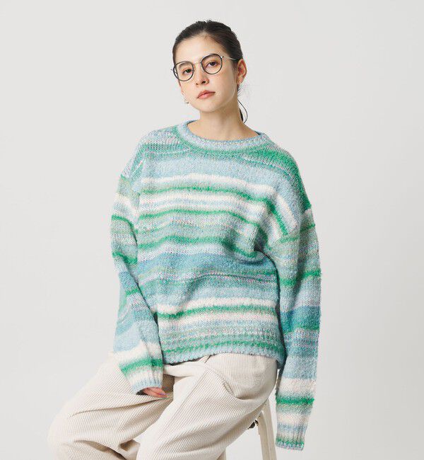 BEAUTY&YOUTH UNITED ARROWS「マルチボーダー ニットプルオーバー」|ニット・セーター|LIME