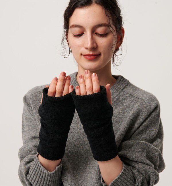 BEAUTY&YOUTH UNITED ARROWS「＜TWEEDMILL＞フリース ステッチ フィンガーレスグローブ」|手袋|