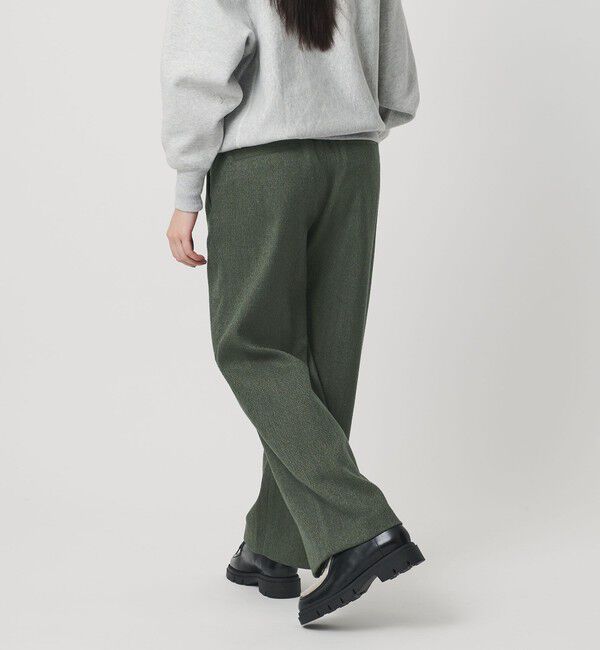 BEAUTY&YOUTH UNITED ARROWS「【WEB限定】裏起毛ヘリンボーン タックワイドパンツ ウォッシャブル」|チノ|