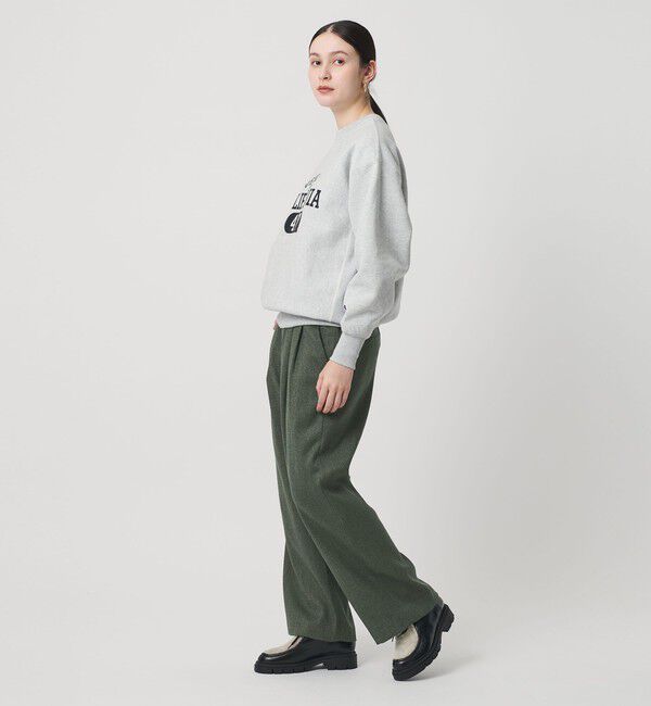 BEAUTY&YOUTH UNITED ARROWS「【WEB限定】裏起毛ヘリンボーン タックワイドパンツ ウォッシャブル」|チノ|