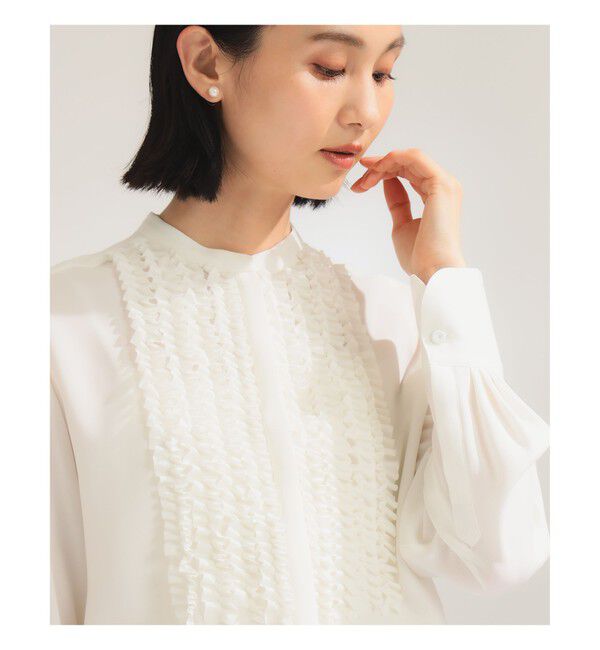Demi-Luxe BEAMS 「ジョーゼット フリルブラウス＊」|シャツ・ブラウス|