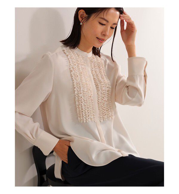 Demi-Luxe BEAMS 「ジョーゼット フリルブラウス＊」|シャツ・ブラウス|PINK_BEIGE