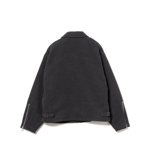 BEAMS「リラックスフィット フリースメルトン シングル ライダースジャケット」|ブルゾン・スタジャン|