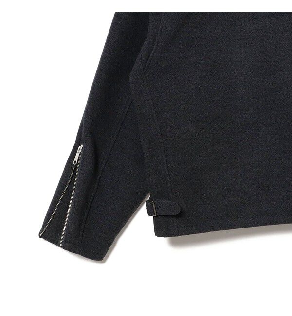 BEAMS「リラックスフィット フリースメルトン シングル ライダースジャケット」|ブルゾン・スタジャン|