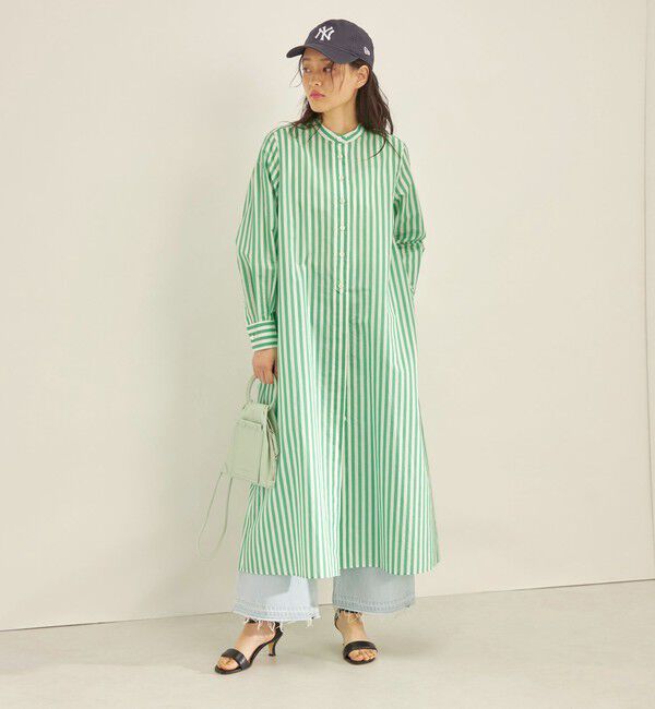 SHIPS for women「〈手洗い可能〉MANTECO カラー ストライプ ワンピース」|ワンピース|