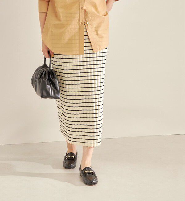 SHIPS for women「〈手洗い可能〉フェルガナ コットン ランダム リブ タイト スカート ◇」|スカート|オフホワイト