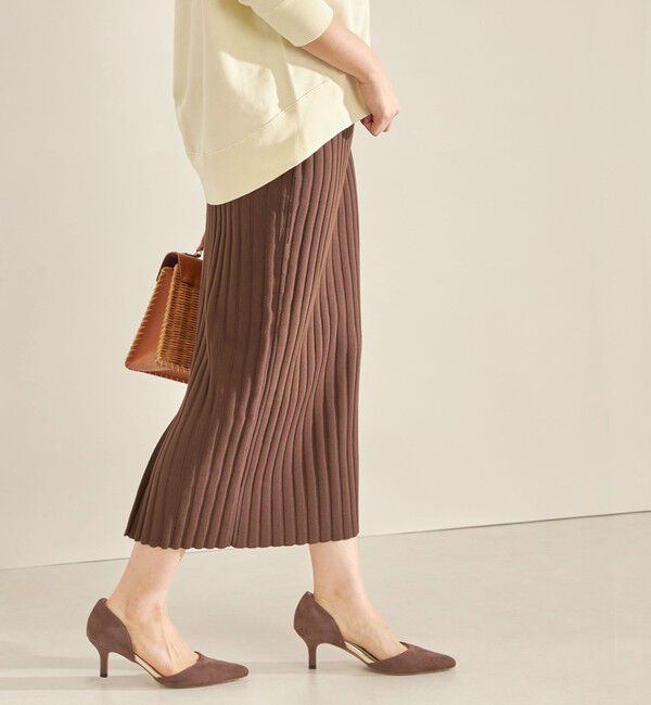 SHIPS for women「〈手洗い可能〉フェルガナ コットン ランダム リブ タイト スカート ◇」|スカート|ブラウン