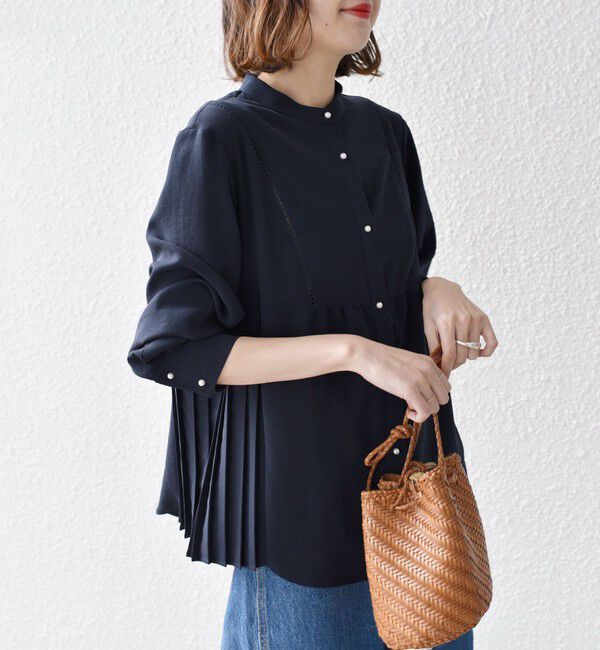 SHIPS for women「《一部追加予約》【WEB限定】〈手洗い可能〉ストレッチ ジョーゼット プリーツ ブラウス」|シャツ・ブラウス|