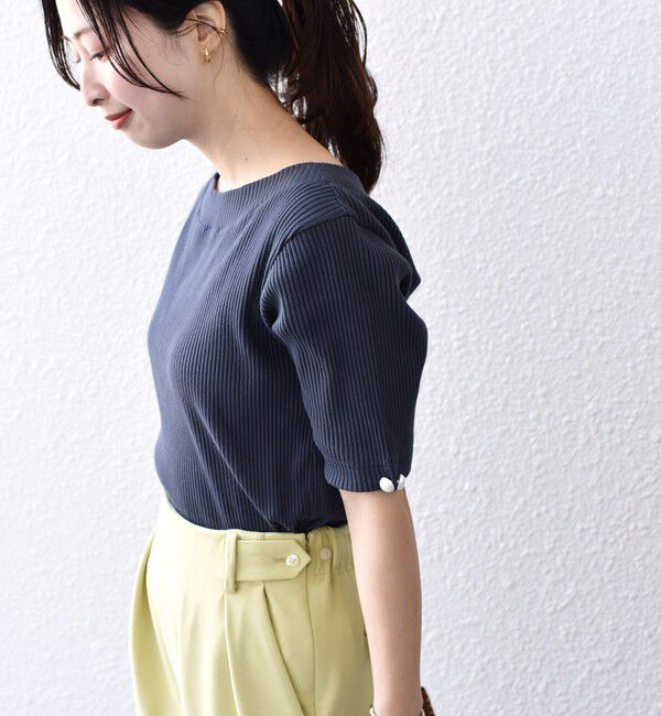 SHIPS for women「*オーガニックコットン バック クロス リブ トップス◇」|Tシャツ・カットソー|