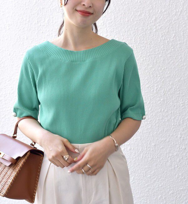 SHIPS for women「*オーガニックコットン バック クロス リブ トップス◇」|Tシャツ・カットソー|