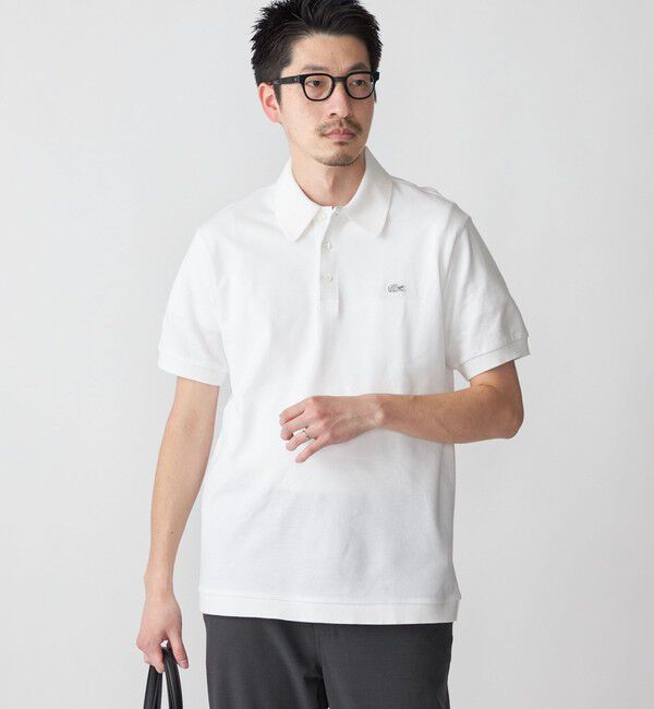 SHIPS「【SHIPS別注】LACOSTE: クラシック ニットリブ ポロシャツ」|ポロシャツ|ホワイト