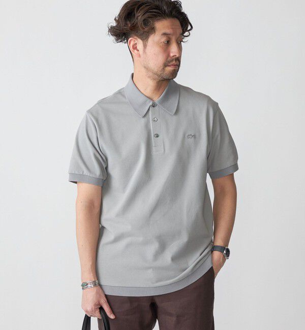 SHIPS「【SHIPS別注】LACOSTE: クラシック ニットリブ ポロシャツ」|ポロシャツ|ヘザーグレー