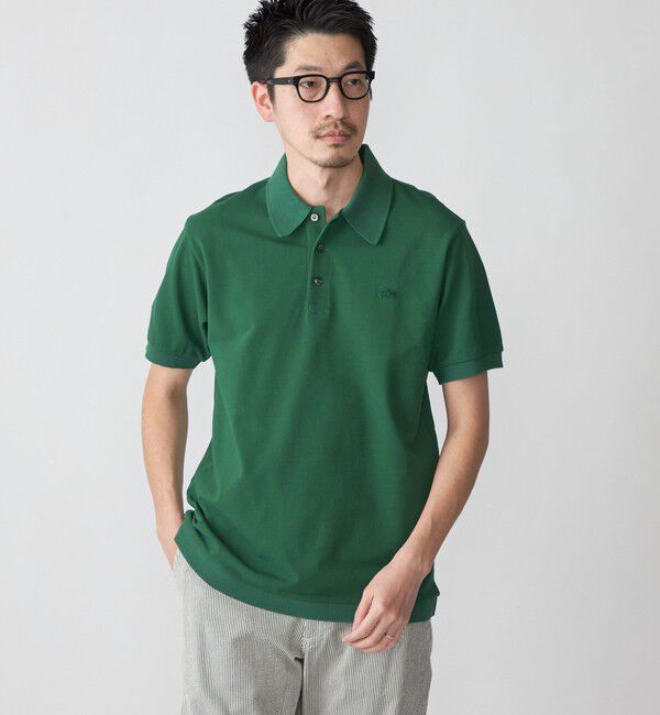 SHIPS「【SHIPS別注】LACOSTE: クラシック ニットリブ ポロシャツ」|ポロシャツ|グリーン