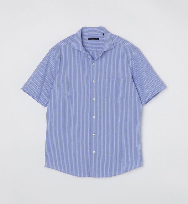 SHIPS「SHIPS: ボイル セミワイドカラー ストライプ ショートスリーブ シャツ」|シャツ・ブラウス|