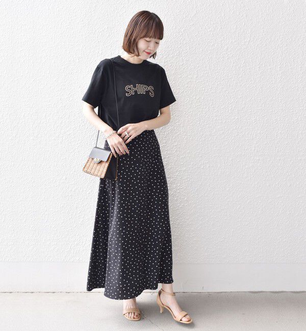 SHIPS for women「【WEB限定】 SHIPS ラウンド プリント ロゴ TEE」|Tシャツ・カットソー|